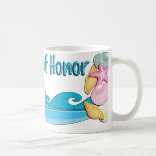 Beach theme Maid of Honor gift coffee mug, cup (Right)