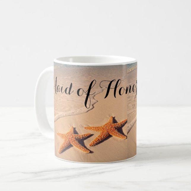 Beach Theme Maid of Honor Gift Coffee mug, Cup (Front Left)