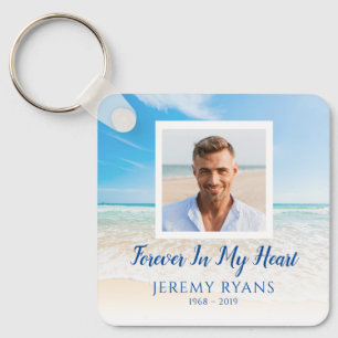 Beach Theme Memorial Keepsake Keychain with Poem