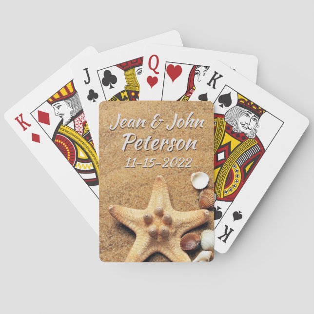 Beach Theme Newlywed  Poker Cards (Back)