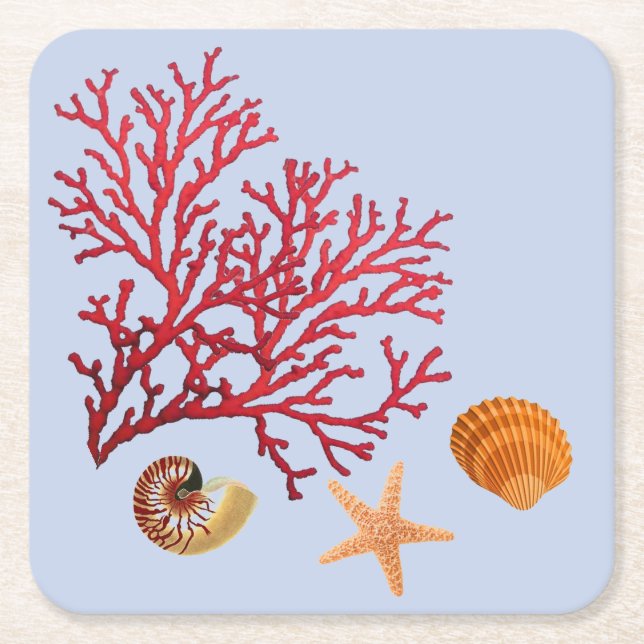 Beach theme party coasters (Front)