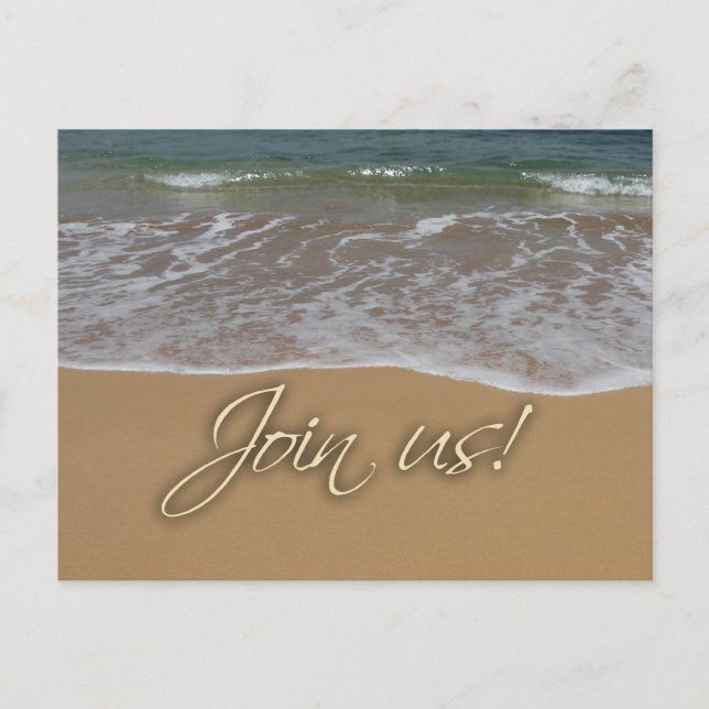 Beach theme party invitation postcard (Front)