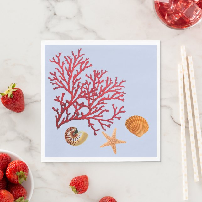 Beach theme party paper napkins (Insitu)