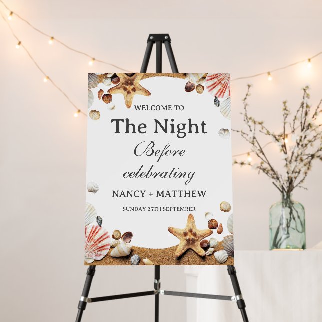 Beach Theme Rehearsal Dinner Welcome Signs (In Situ (Stand))