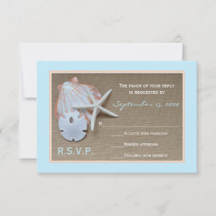Beach Theme RSVP Wedding Invitation