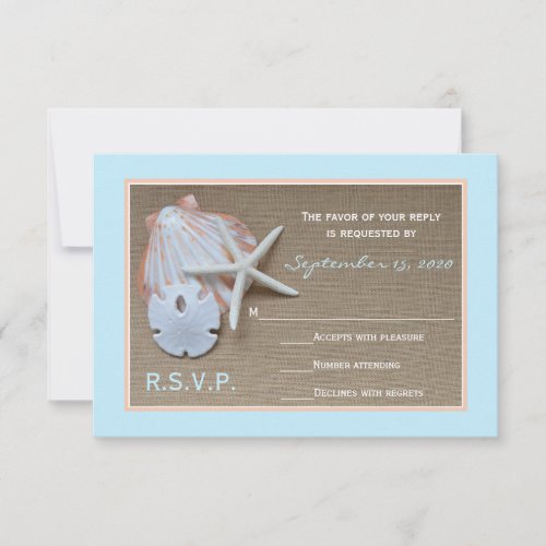 Beach Theme RSVP Wedding Invitation