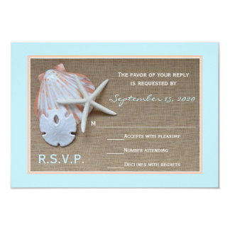 Beach Theme RSVP Wedding Invitation