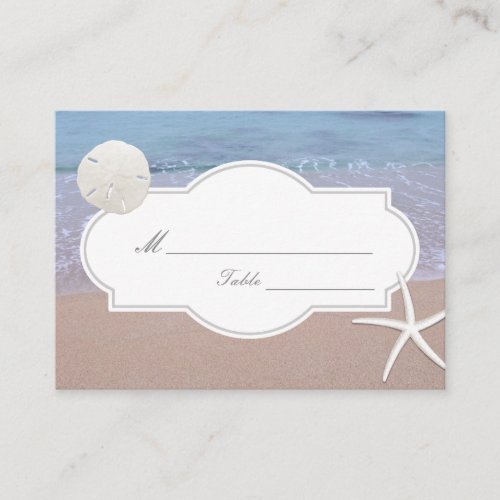 Beach Theme Sand Dollar  Starfish Wedding Seating Place Card