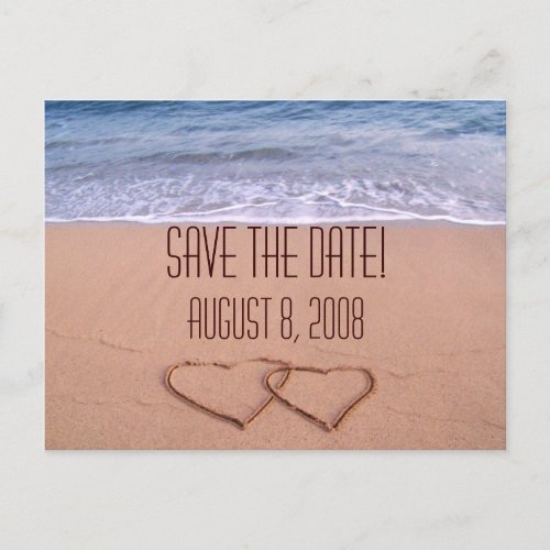 Beach theme save the date announcement postcard