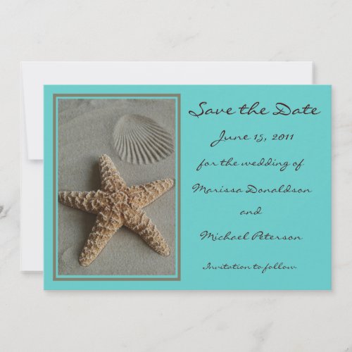 Beach Theme Save the Date Invitation Card