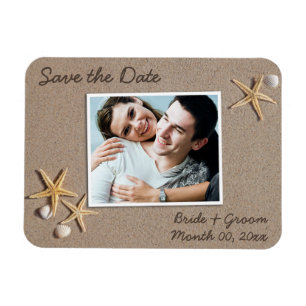 Beach Theme Save the Date Photo Magnets