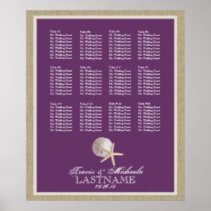 Beach Theme Seat Chart with Changeable Color