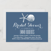 Beach Theme Starfish & Sand Dollar Bridal Shower Invitation (Front/Back)