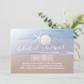 Beach Theme Starfish & Sand Dollar Bridal Shower Invitation (Standing Front)