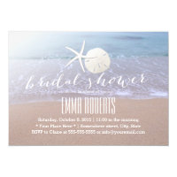 Beach Theme Starfish & Sand Dollar Bridal Shower Invitation