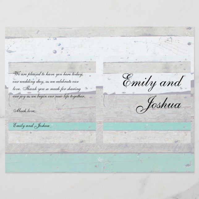 Beach Theme Starfish Wedding Rustic (Front)