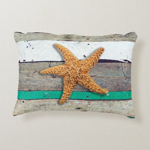 Beach Theme Starfish Wedding Rustic Accent Pillow