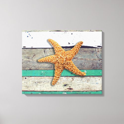Beach Theme Starfish Wedding Rustic Canvas Print