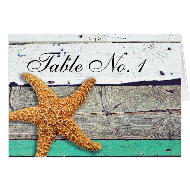 Beach Theme Starfish Wedding Rustic Cards (Front Horizontal)