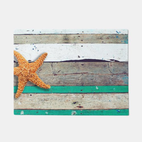 Beach Theme Starfish Wedding Rustic Doormat