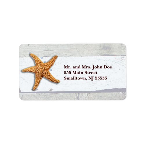 Beach Theme Starfish Wedding Rustic Label