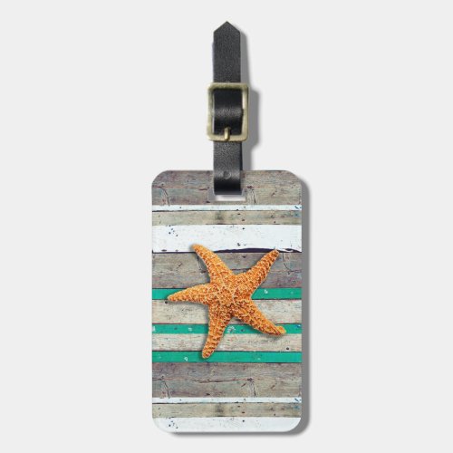 Beach Theme Starfish Wedding Rustic Luggage Tag