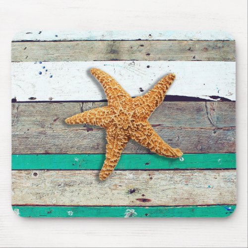 Beach Theme Starfish Wedding Rustic Mouse Pad