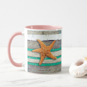 Beach Theme Starfish Wedding Rustic Mug