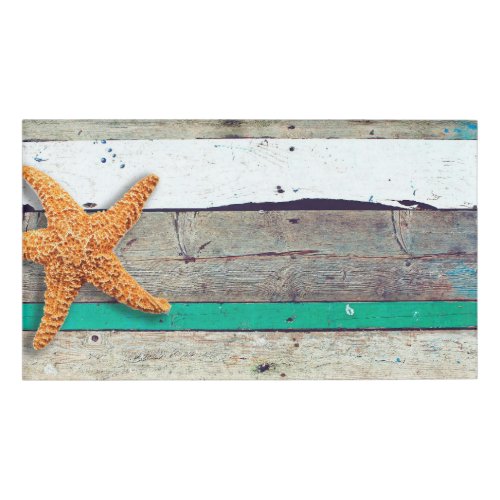 Beach Theme Starfish Wedding Rustic Name Tag