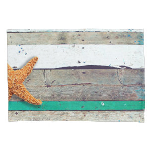 Beach Theme Starfish Wedding Rustic Pillowcase
