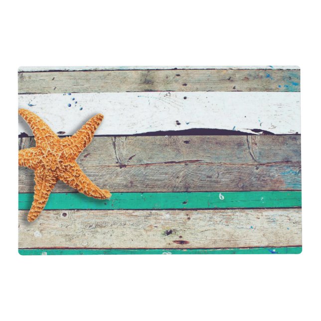 Beach Theme Starfish Wedding Rustic Placemat (Front)