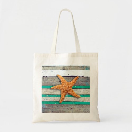 Beach Theme Starfish Wedding Rustic Tote Bag