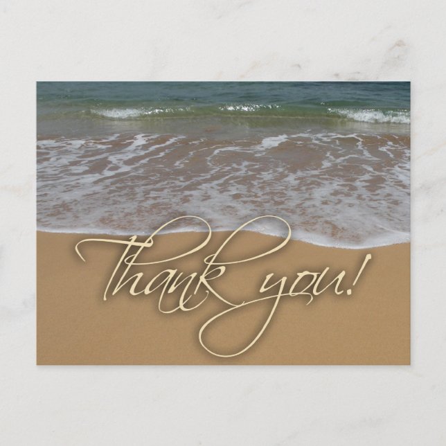 Beach theme Thank You Postcard (Front)