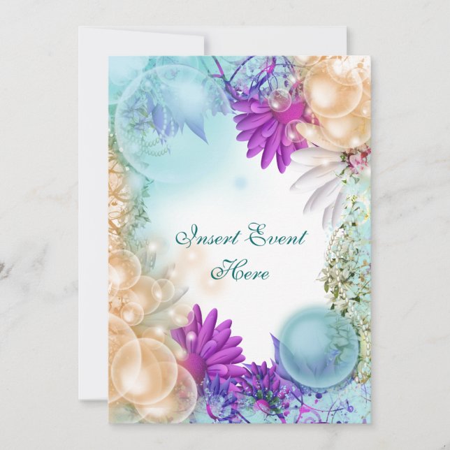 Beach theme tropical elegant party invitation (Front)