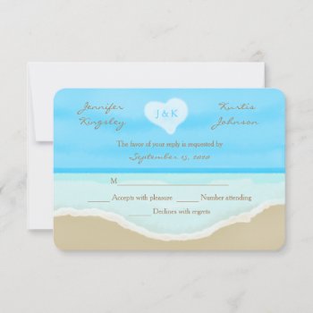 Beach Theme Watercolor Rsvp Wedding Invitation by henishouseofpaper at Zazzle