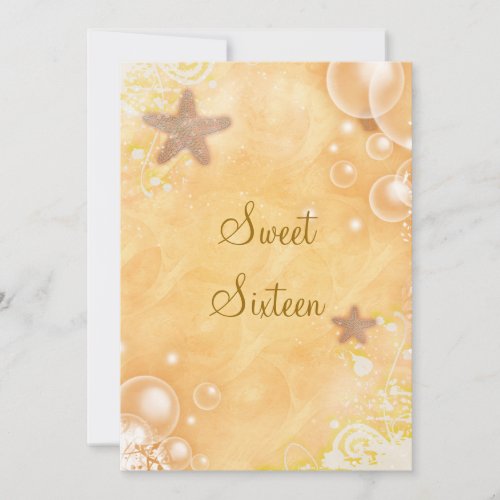 Beach theme wedding birthday party coral invite