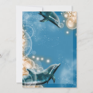 Beach theme - wedding dolphin elegant party invitation
