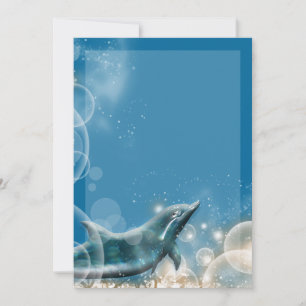 Beach theme - wedding dolphin elegant party invitation