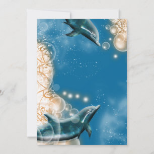Beach theme - wedding dolphin elegant party invitation
