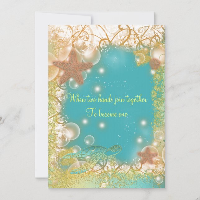 Beach theme wedding exotic invitation (Front)