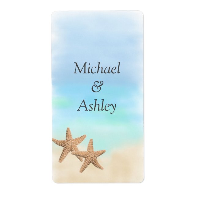 Beach Theme Wedding Favor Labels (Front)