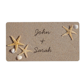 Beach Theme Wedding Favor Labels