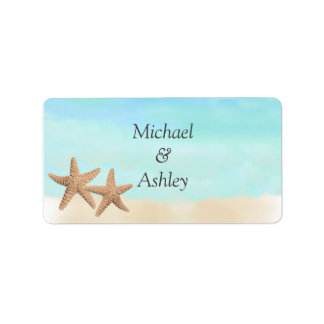 Beach Theme Wedding Favor Labels