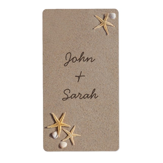 Beach Theme Wedding Favor Labels (Front)