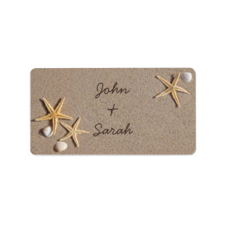 Beach Theme Wedding Favor Labels