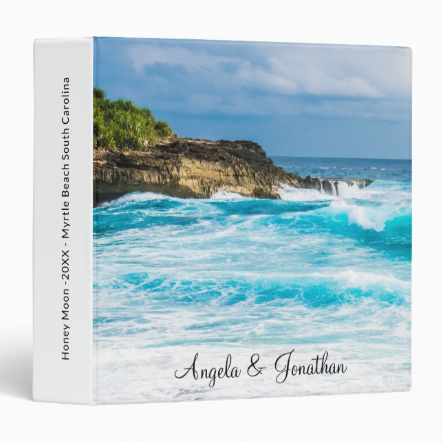 Beach Theme Wedding/Honeymoon 3 Ring Binder (Front/Spine)