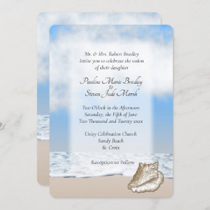 Beach Theme Wedding Invitation