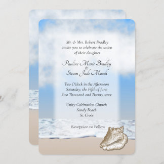Beach Theme Wedding Invitation