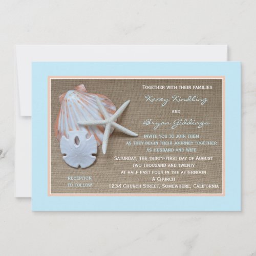 Beach Theme Wedding Invitation