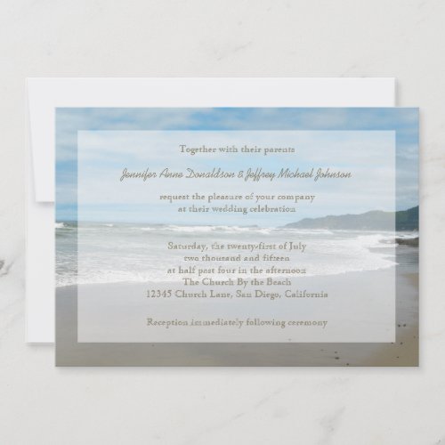 Beach Theme Wedding Invitations, Sandy Beach